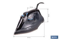 Cofan – Plancha de Vapor 2400 W | Suela Cerámica Doble Capa | Depósito 300 ml | Vapor Vertical