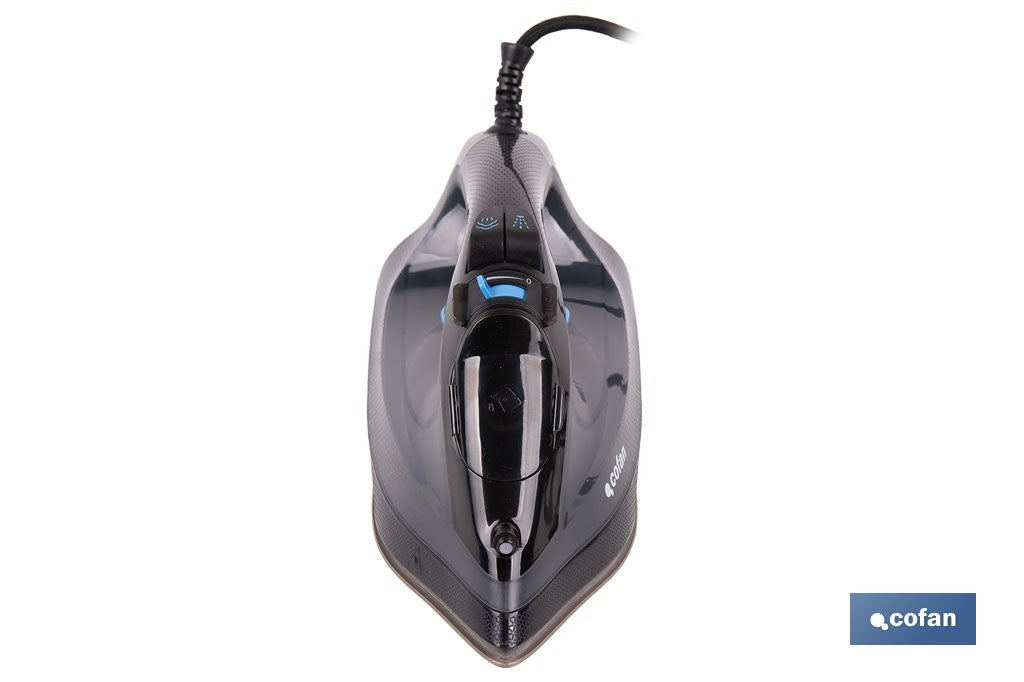 Cofan – Plancha de Vapor 2400 W | Suela Cerámica Doble Capa | Depósito 300 ml | Vapor Vertical