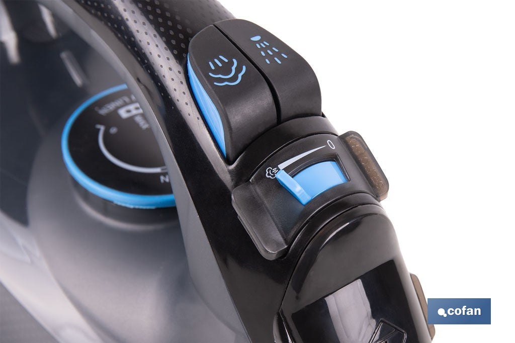 Cofan – Plancha de Vapor 2400 W | Suela Cerámica Doble Capa | Depósito 300 ml | Vapor Vertical