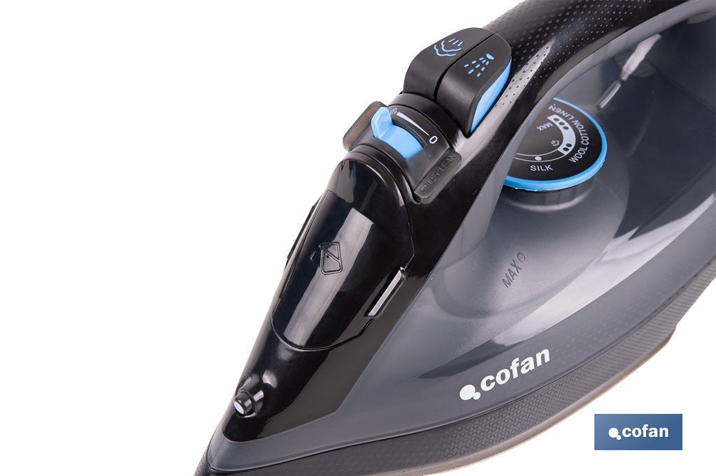 Cofan – Plancha de Vapor 2400 W | Suela Cerámica Doble Capa | Depósito 300 ml | Vapor Vertical