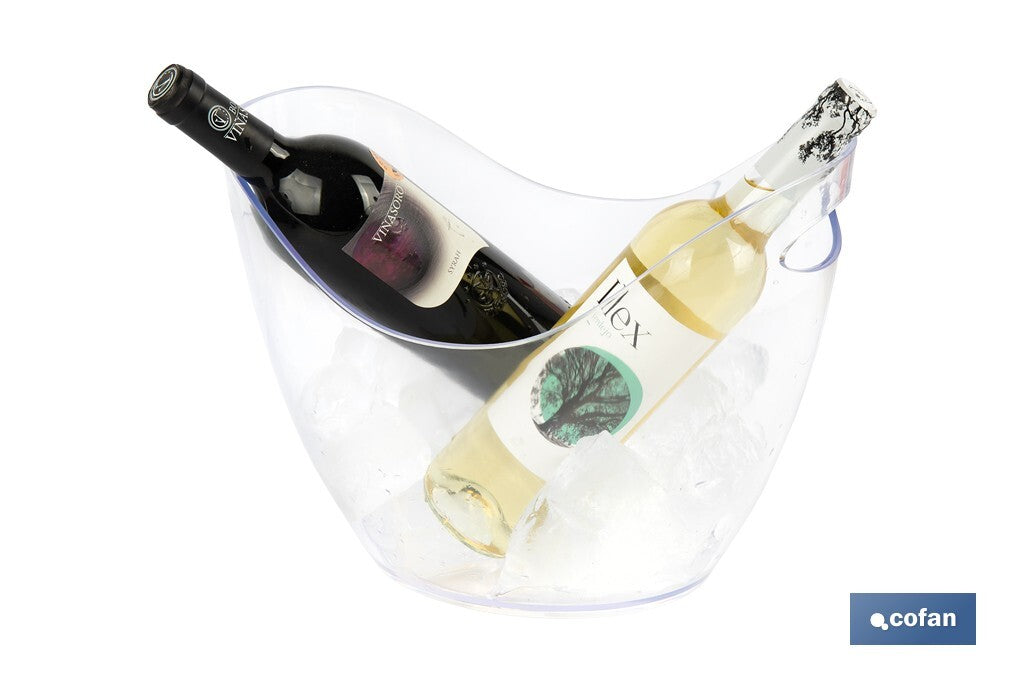 Cofan – Cubitera Transparente de 8 Litros | Ideal para Botellas, Hielo y Bebidas Frías | Uso en Fiestas, Eventos y Hostelería