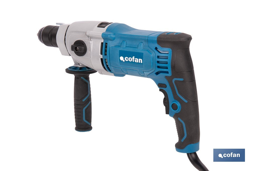 Cofan – Taladro Percutor Eléctrico 1200 W | 2 Velocidades | Portabrocas Automático 13 mm | Velocidad Variable