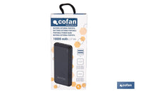 Cofan – Batería Externa Portátil 20 W | Power Bank 10.000 mAh | USB-A y USB Tipo C