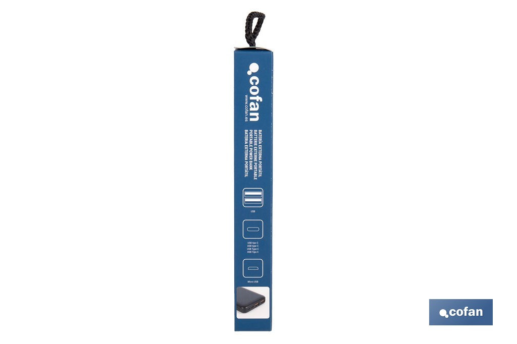 Cofan – Batería Externa Portátil 20 W | Power Bank 10.000 mAh | USB-A y USB Tipo C