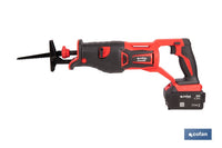 Cofan - Sierra de sable a batería 20V brushless | 3000 rpm | 28 mm | Corte 200 mm madera / 50 mm metal | Kit 4,0 Ah + cargador o solo herramienta