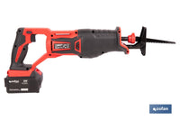 Cofan - Sierra de sable a batería 20V brushless | 3000 rpm | 28 mm | Corte 200 mm madera / 50 mm metal | Kit 4,0 Ah + cargador o solo herramienta