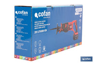Cofan - Sierra de sable a batería 20V brushless | 3000 rpm | 28 mm | Corte 200 mm madera / 50 mm metal | Kit 4,0 Ah + cargador o solo herramienta