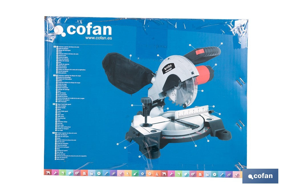 Cofan – Ingletadora a Batería 20V Brushless | Ø185 mm | Corte 105 mm | -45°/+45° | 3200 rpm