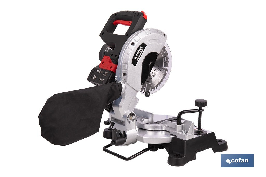 Cofan – Ingletadora a Batería 20V Brushless | Ø185 mm | Corte 105 mm | -45°/+45° | 3200 rpm