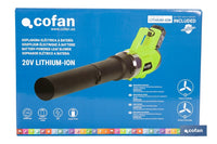 Cofan – Sopladora a Batería 20 V | 2 Velocidades | 22.500 rpm | 32 m/s | Con o sin Batería y Cargador