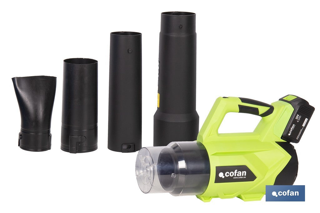 Cofan – Sopladora a Batería 20 V | 2 Velocidades | 22.500 rpm | 32 m/s | Con o sin Batería y Cargador