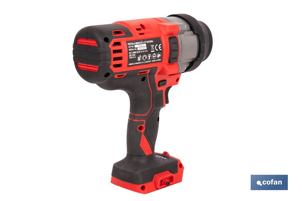 Cofan – Pistola de Impacto 1/2" a Batería 20V Brushless | 1000 Nm | 5 Niveles de Par | Con o sin Batería