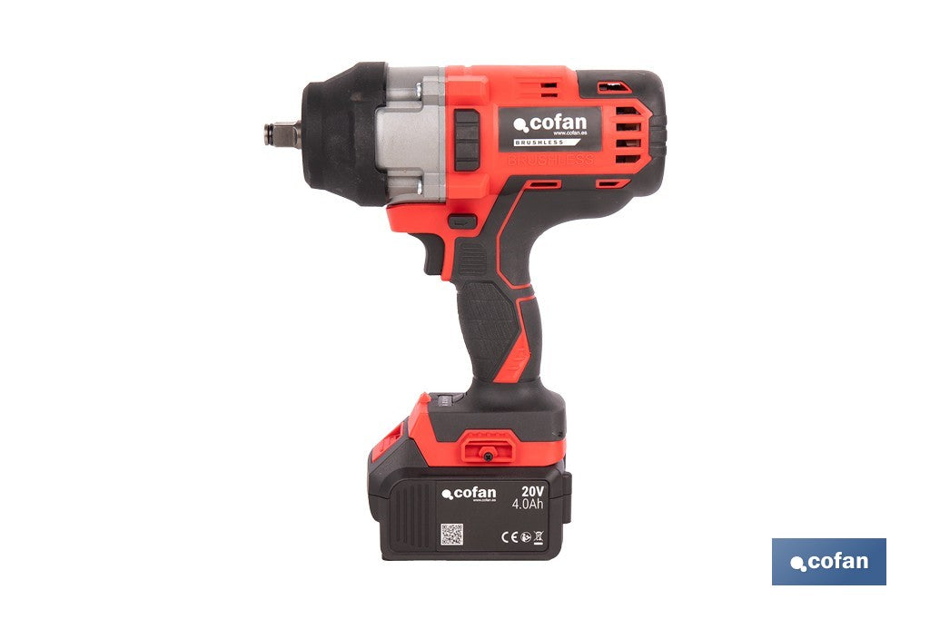 Cofan – Pistola de Impacto 1/2" a Batería 20V Brushless | 1000 Nm | 5 Niveles de Par | Con o sin Batería