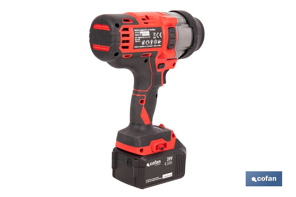 Cofan – Pistola de Impacto 1/2" a Batería 20V Brushless | 1000 Nm | 5 Niveles de Par | Con o sin Batería