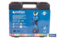 Cofan – Set de Tijeras de Podar Eléctricas 25 V con Pértiga Extensible 1,40–2,07 m | 2 Baterías + Maletín