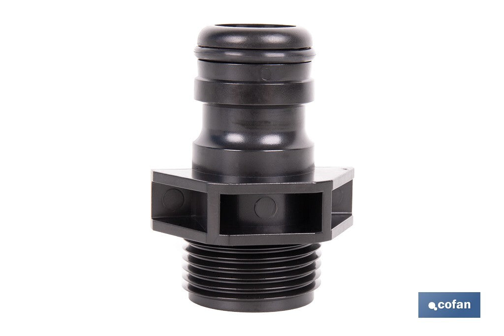 Cofan – Adaptador de Polipropileno con Rosca Macho de 1" | Antifugas y Resistente | Ideal para Riego y Mangueras