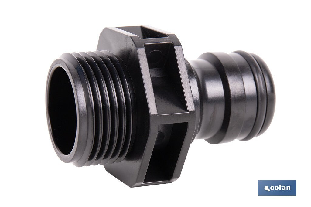 Cofan – Adaptador de Polipropileno con Rosca Macho de 1" | Antifugas y Resistente | Ideal para Riego y Mangueras