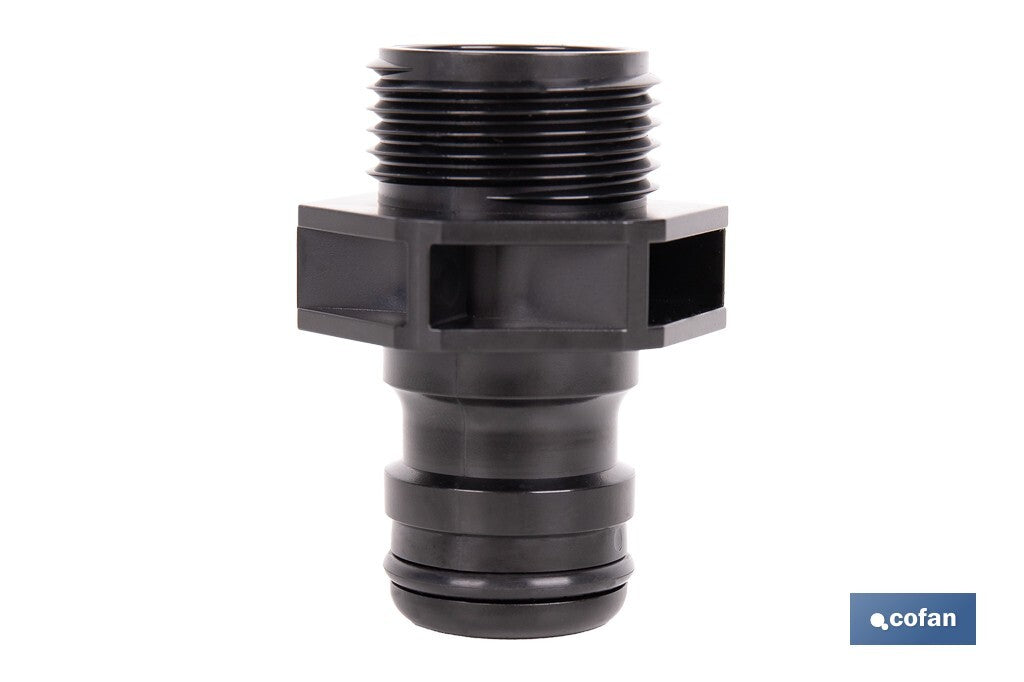 Cofan – Adaptador de Polipropileno con Rosca Macho de 1" | Antifugas y Resistente | Ideal para Riego y Mangueras