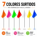 IBRIQO® Banderines Topográficos de Señalización Fluorescentes | 53 cm | Varios Colores - Imagen 3