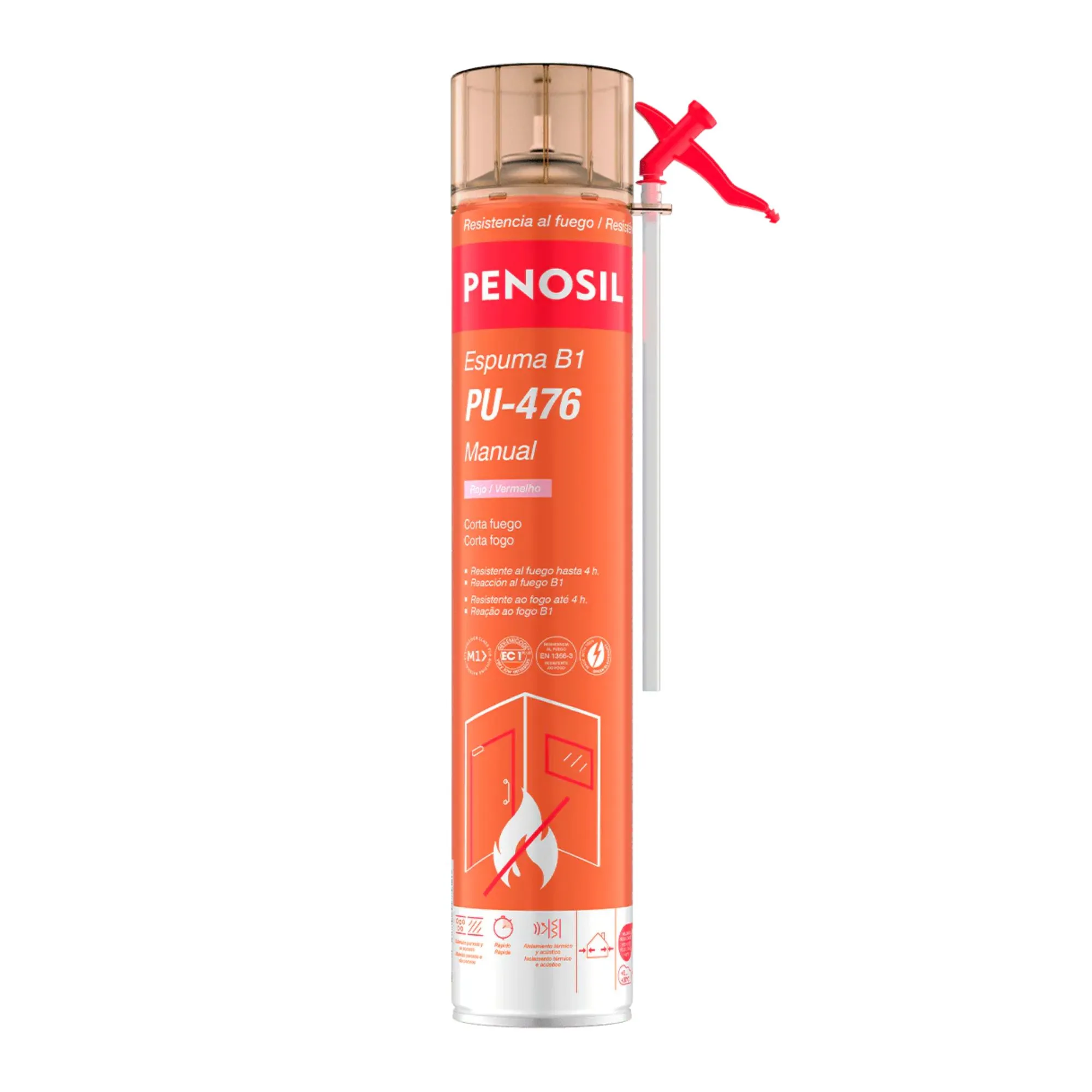 penosil-pu-476-b1-PU476MAN750 PENOSIL Espuma B1 PU-476m Ignífuga Cortafuego | EI 240 | 750 ml - Imagen 1